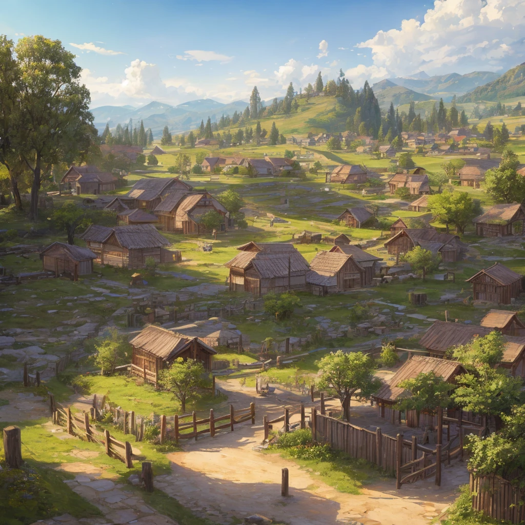 ((Poor)), an ancient circular village surrounded by a wooden palisade