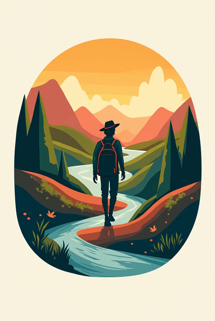Logo that reflects a travel project walking through South America with handicrafts