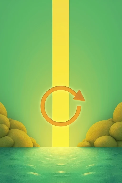 Poster with rewind theme, simple and elegant, using graphic materials only. With text: Back to November. For media posting. Color: green and yellow. Vivid.