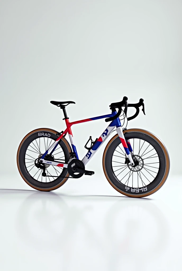 Create a white bicycle with a South Korean theme and the flag on the bike.