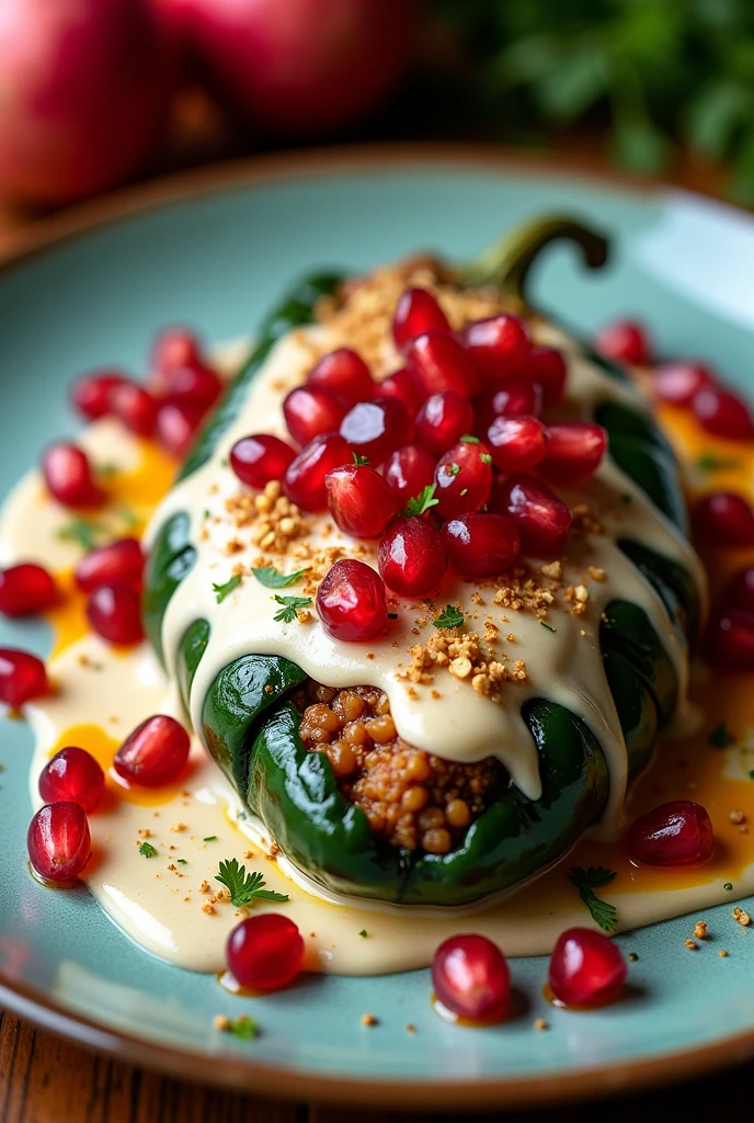 Large chili enogada served on a large plate