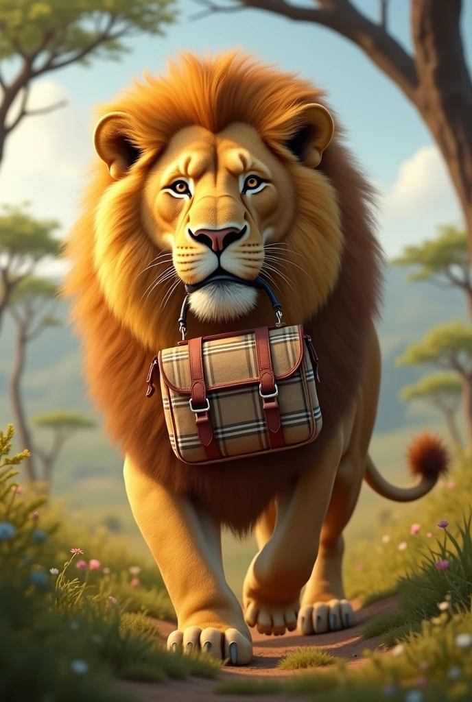 Lion with lunchbag
