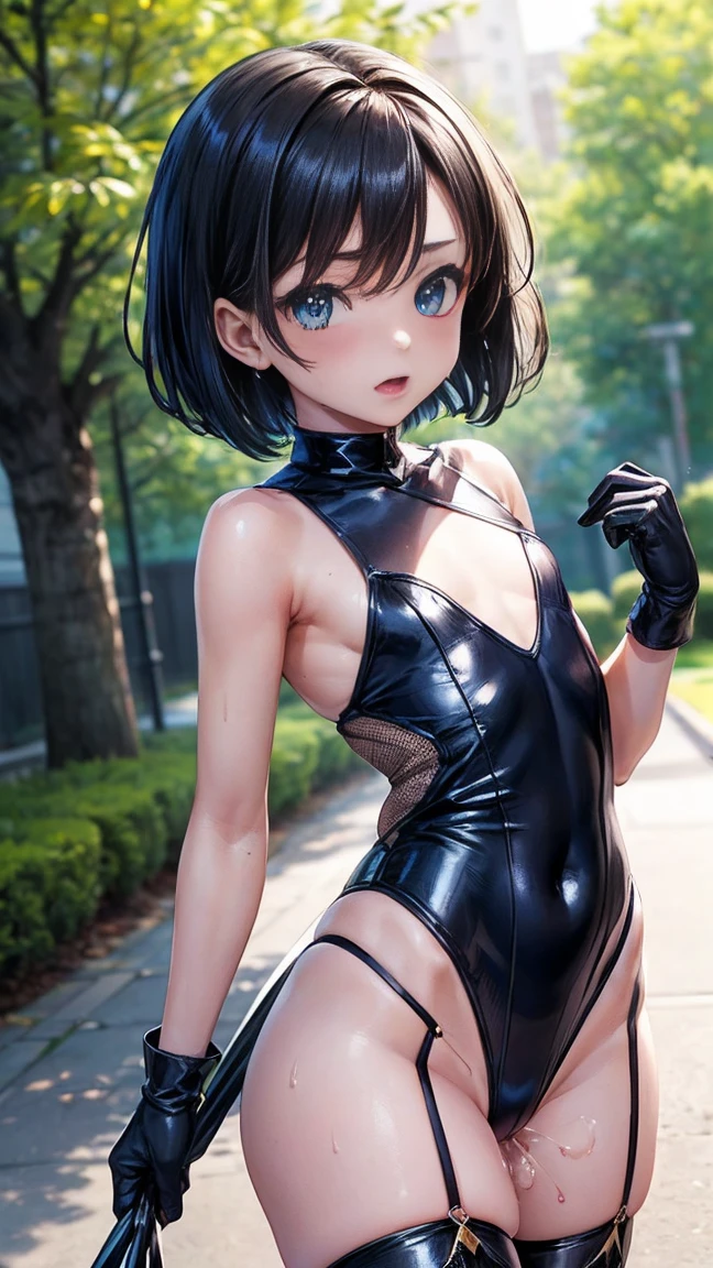 highest quality,masterpiece,8k,1girl,((((((10 years old)))))),orgasm,blush, sweat,fuuma_tokiko,(loli,,bob cut,flat chest, short hair,wavy hair:1.5),black hair,long hair,black leotard,black thighhighs,garter_straps,black elbow_gloves,green gemstone,highleg_leotard,thigh_boots,covered navel,standing split (peitos grandes) (peito grande) (peito totalmente exposto) (mamilo nu e visível) (peitos grandes) (peito grande) (peito totalmente exposto) (mamilo nu e visível) (peitos grandes) (peito grande) (peito totalmente exposto) (mamilo nu e visível) peitos grandes) (peito grande) (peito totalmente exposto) (mamilo nu e visível)