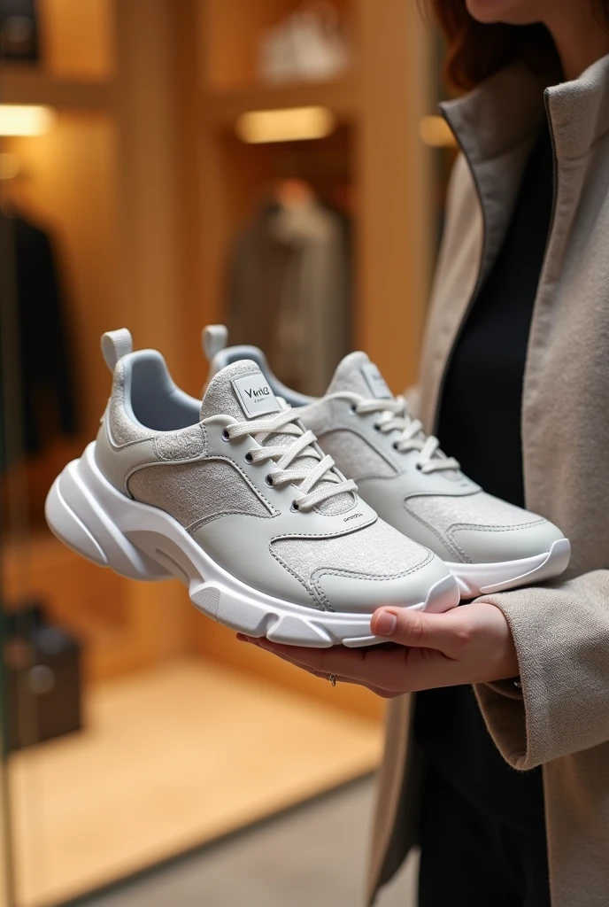 I need to show someone that I'm at the Louis Vuitton store and I have the women's LV rush sneakers in my hands..
That the photo looks very real, with the resolution of the iPhone 13 camera. That it doesn't look like such an elaborate photo, Nothing more spontaneous. That I can show it to someone and they believe I'm in the store