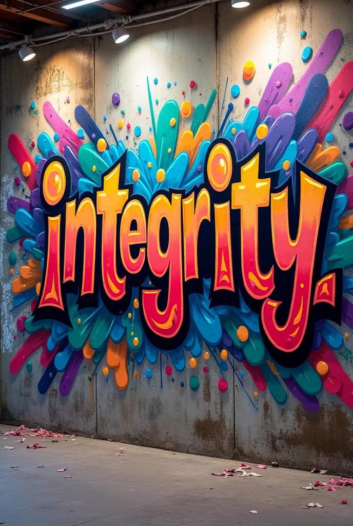 create a graffiti with the word integrity