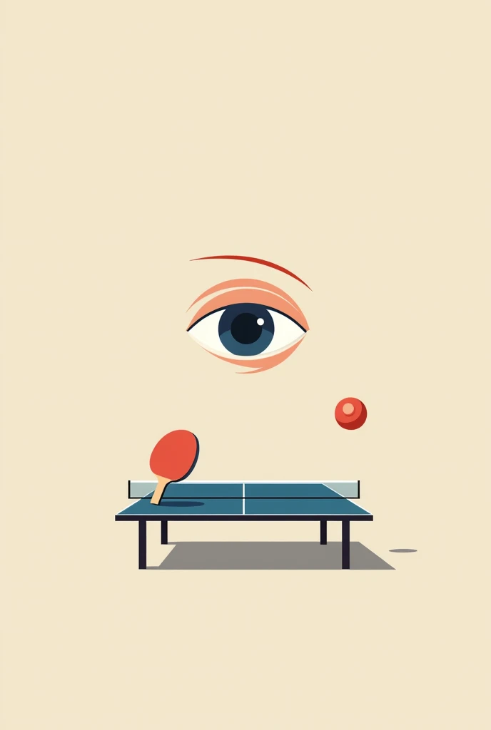 Simple vector of an eye playing table tennis