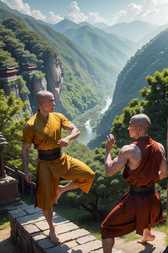2 Handsome shaolin SKINHEAD MONKS  FIGHTING IN full naked ,  show the penis, penetrate, 20 years old,hug, cuddle, touching lips, skin ship  Asian,  hansome actor, kpop idol, handsome male model,manly, master work, best picture quality, higher quality, high detail, super high resolution, 8k resolution, perfect eyes, perfect skin, manly jawline, manly chin, perfect hands, bare chest, LEAN juicy butts, tattoos chest, tattoo hands, tattoo legs,  ancient pendents,  braceles,  detailed background , open Hanfu transparent (see throught), super sexy loincloth, naked, long big erection dick, detailed perfect dick shape, masturbate,   SHAOLIN kung fu, , monk robes, spinning floating particles, Shaolin monks , HOT KUNG FU FIGHTING ,TOP OF MOUNTAIN ,MOUNTAINS SCENCE FIGHTHING, DETAILED  FACE , wind blowing scence