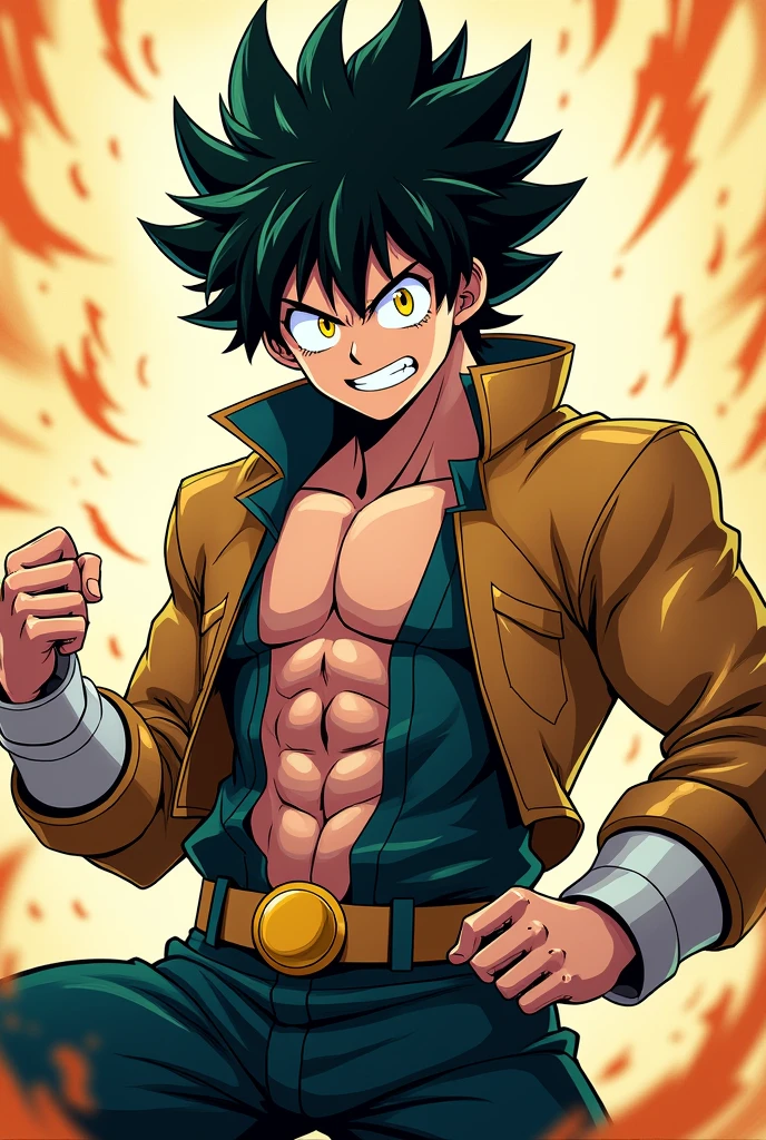 man,My Hero Academia,black hair,yellow eyes,Whole body