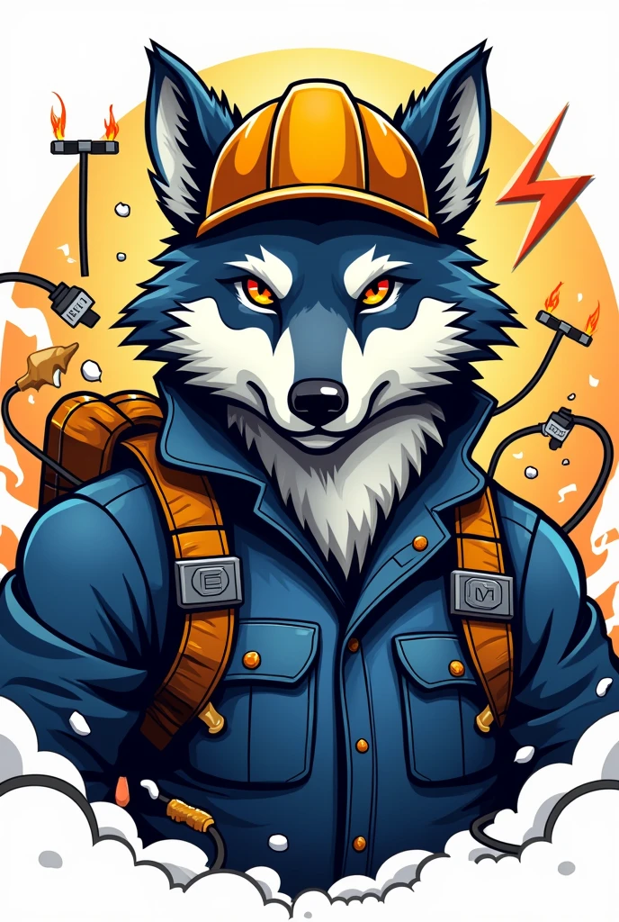 Logo of an electrician wolf