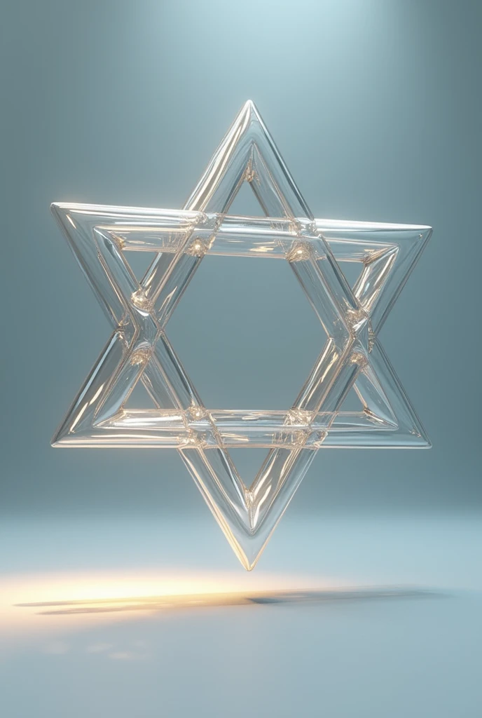 Symbol of a merkaba, two tetrahedrons one inside the other in 3D, with clean background