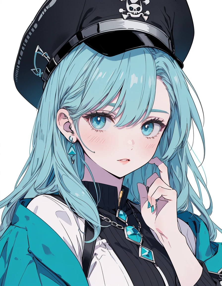 strow hat, pirates dress, black blade, ((masterpiece, best quality:1.5)), ((Beautiful detailed cat aqua eyes:1.2)), cat ears, pale skin, medium breasts, beautiful hands, beautiful fingers, EasyNegative