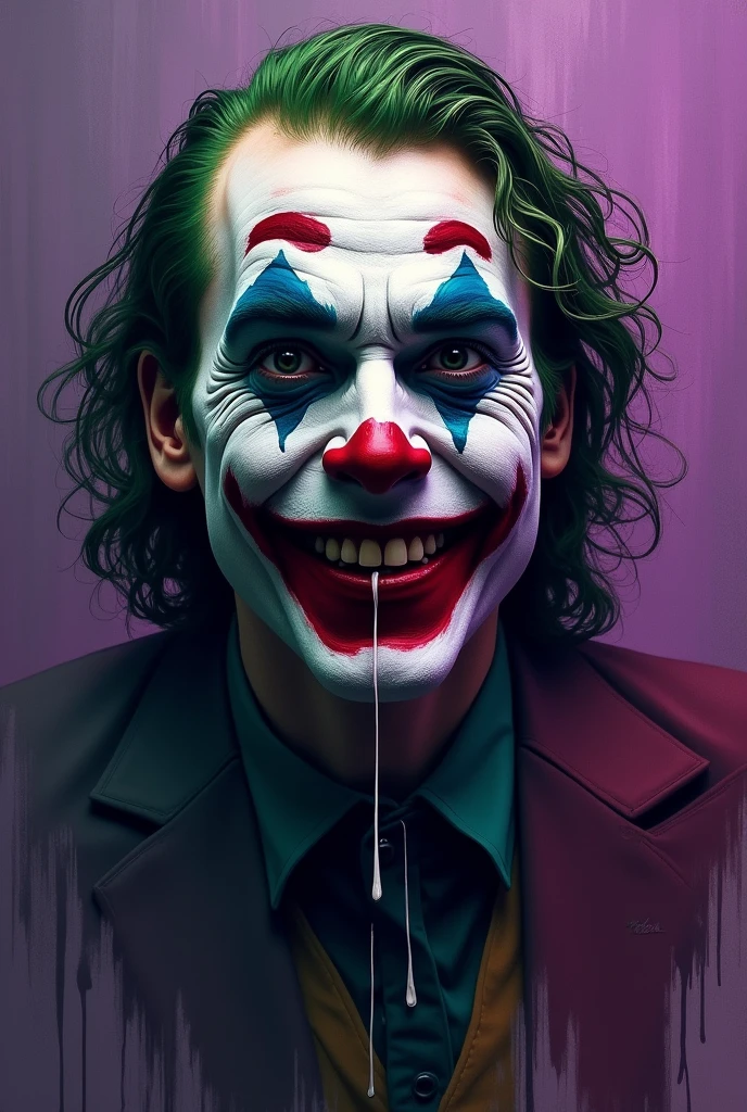 Joker purple and green bleeding horizontal background