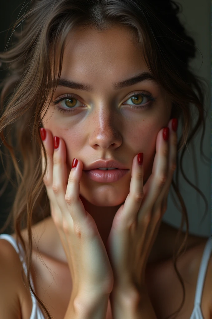 Girl,detailed face,masterpiece, surprise exhibition, naked, as soon as,touching her vagina, detailed vagina, sweaty vagina,