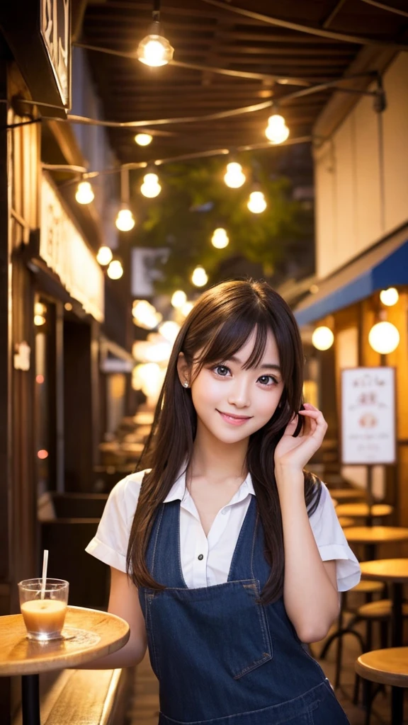 Cute girl working at a cafe terrace Japanese 19age
Professional Lighting Digital SLR Beautiful and elaborate face Perfect and beautiful face Big eyes Smile