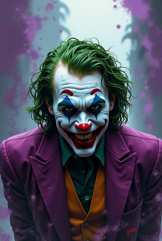 The joker purple and green crazy background