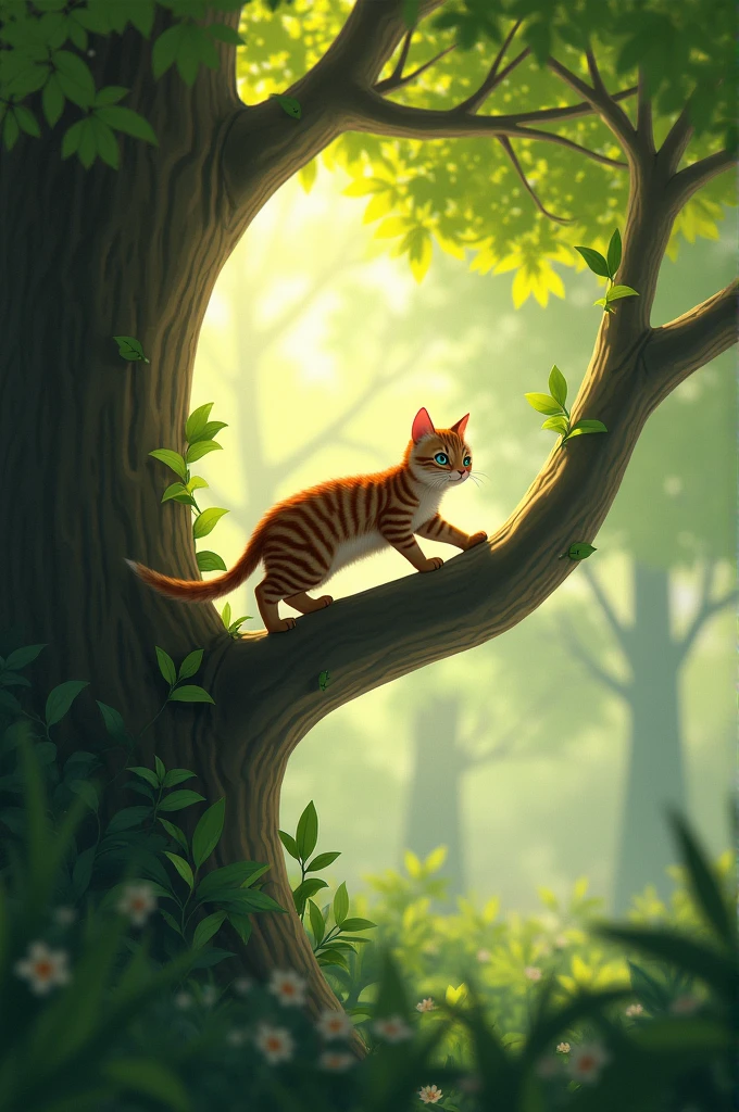 A cat in the tree