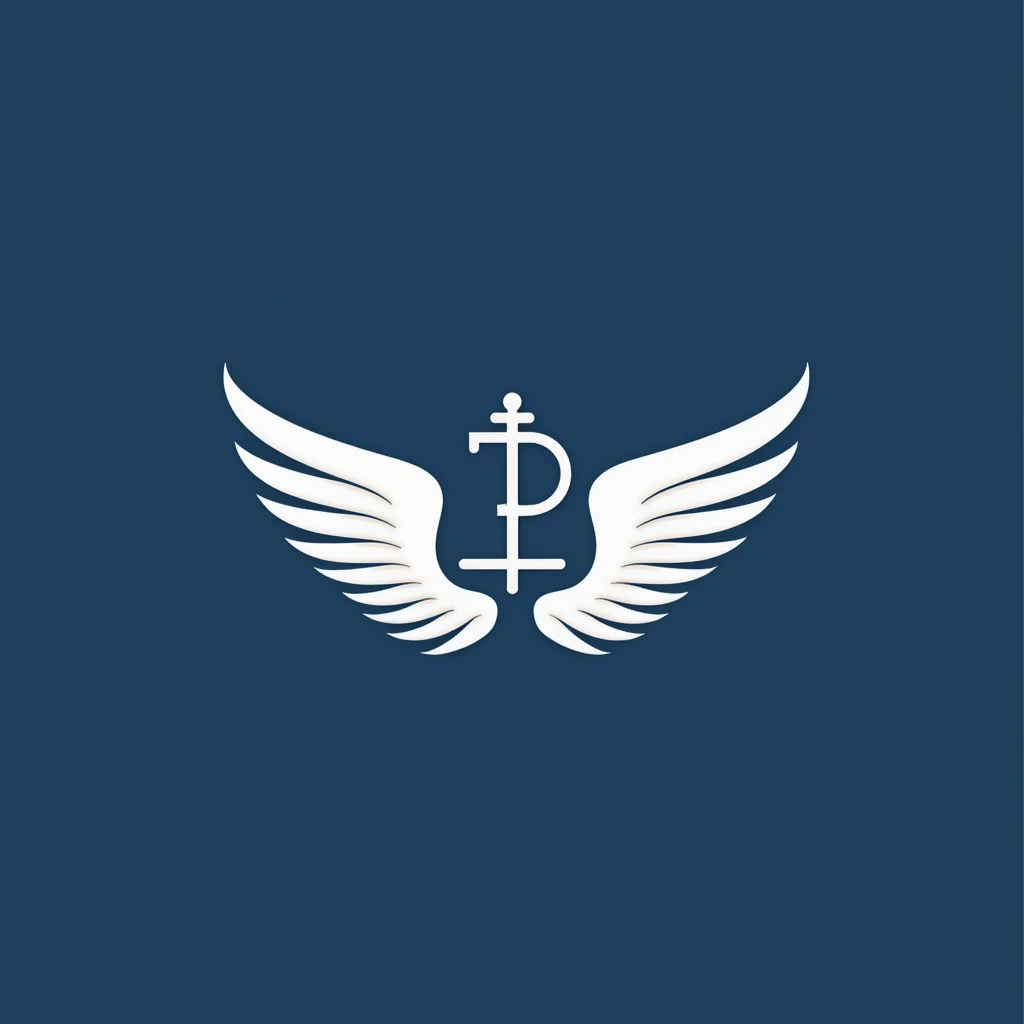 create an image of a logo for an accounting company called Plenum Accounting, in dark blue and white colors, remember it is a company of two young partners, you can use wings in the image and the accounting symbol, create an image that can be used as a background for instagram posts