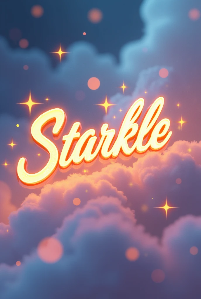Create a Kpop logo based on the name starkle with details in yellow stars with light backgrounds