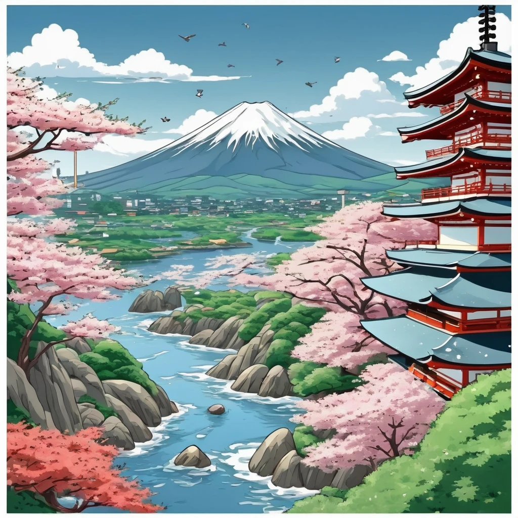 Create an amazing image using the Four Panel Japanese Cartoon art style