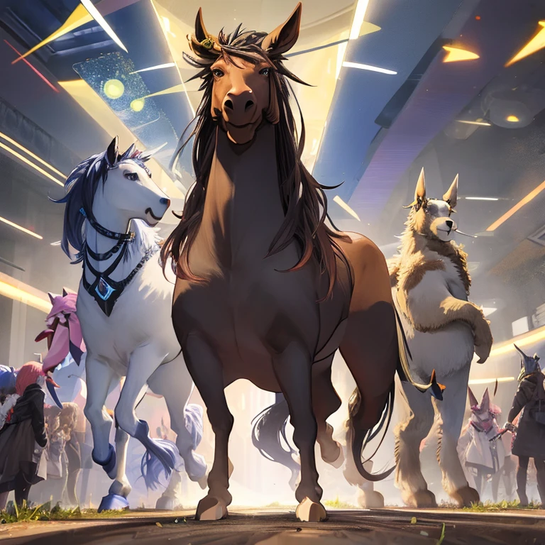 animal illustrations,mixed species,different kinds of animals,various species,diverse animals,digimon evolution，Ultimate Evolution，perfect body，ultimate body，horse，There is personification，digimon evolution，Ultimate Evolution，perfect body，ultimate body，UFO，There is a horse，There is personification animation comprehensive，Multiple animal races，Fully anthropomorphic（Beast ears and tail），Lots of beauties，Many dancers，Lots of beauties
