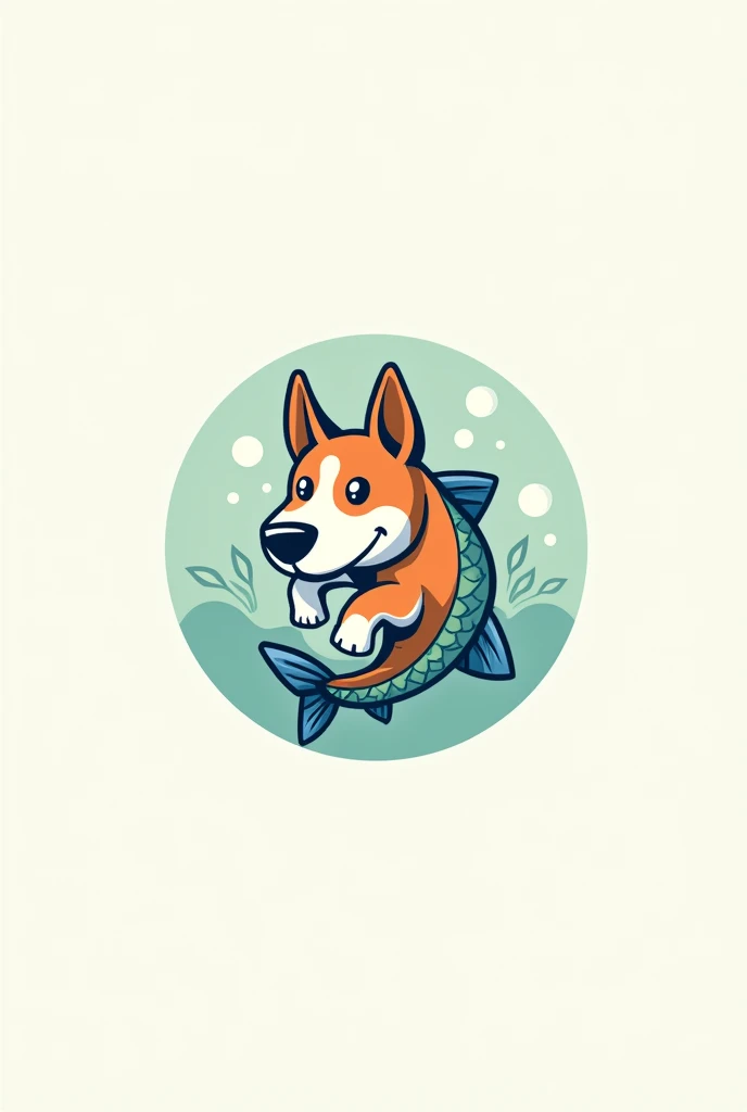 A logo for a dog school that's half fish