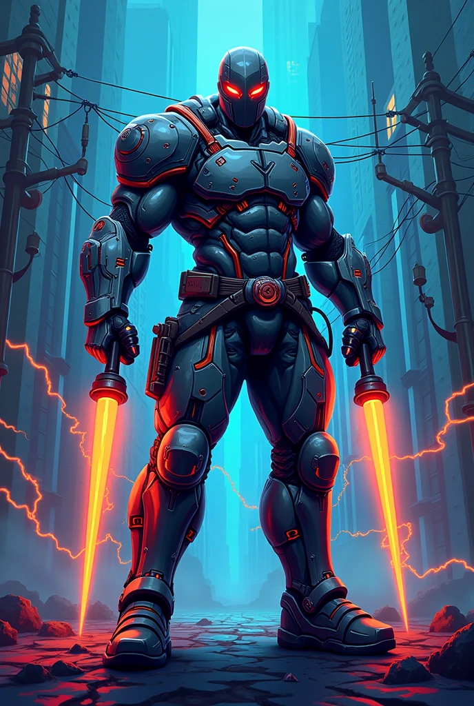Electrician warrior logo with tools