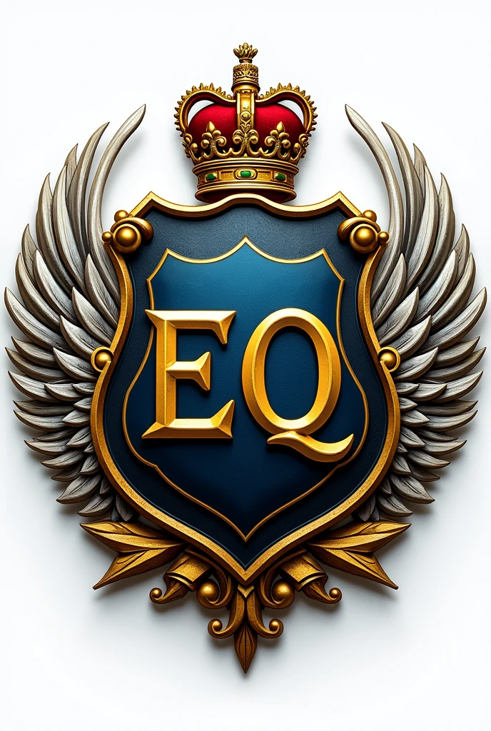 a military insignia, containing in the middle the symbol of the military police of Ceará within the letters " E Q", with wings on the sides, quality excellence
