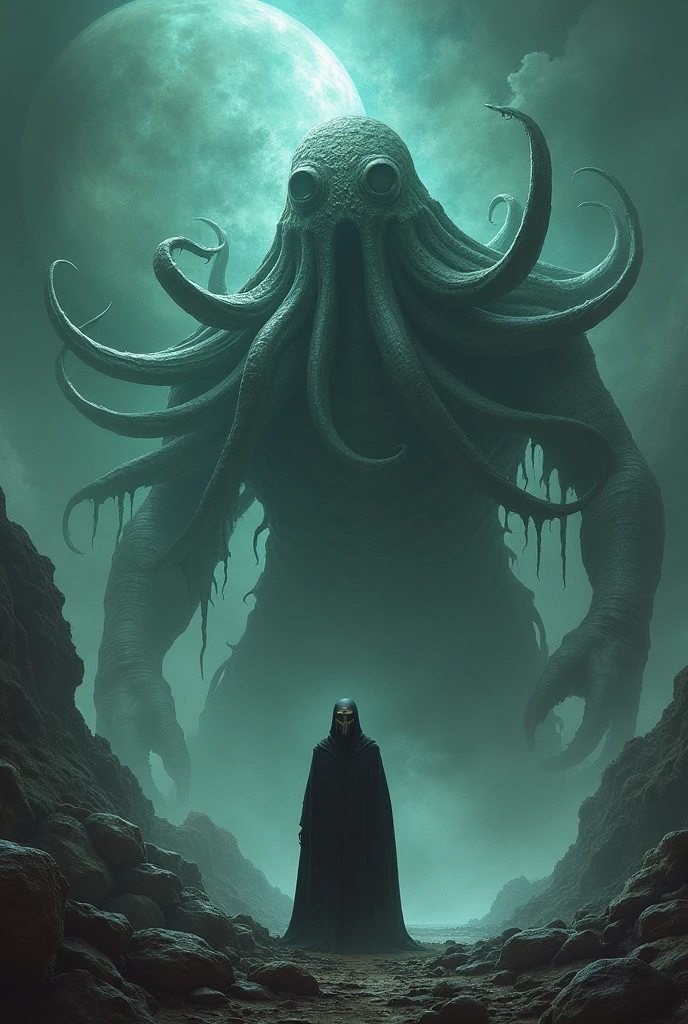 Create an image of Cthulhu and Nyarlathotep