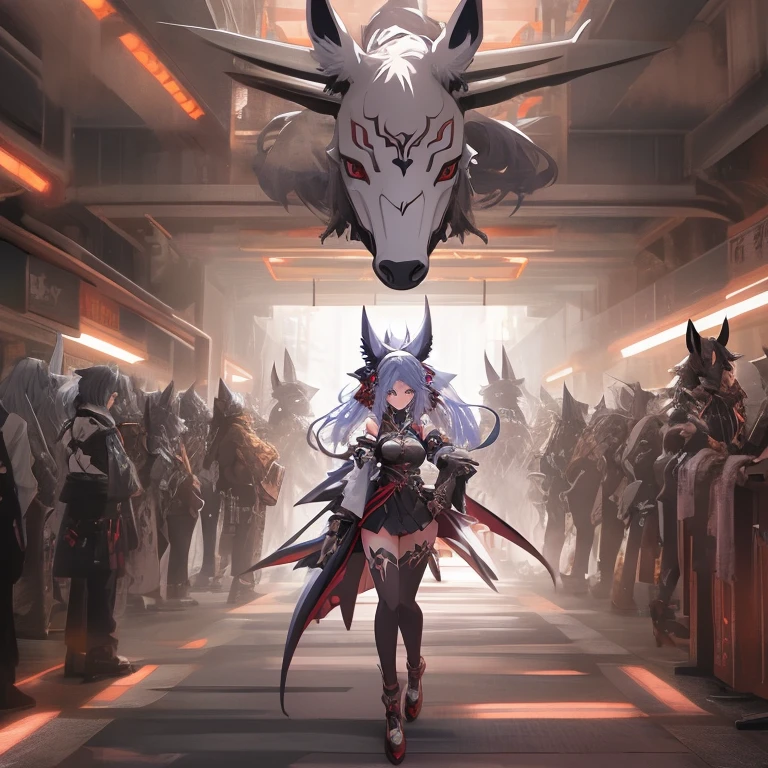 animal illustrations,mixed species,different kinds of animals,various species,diverse animals,digimon evolution,Ultimate Evolution,perfect body,ultimate body,horse,There is personification,digimon evolution,Ultimate Evolution,perfect body,ultimate body,UFO,There is a horse,There is personification animation comprehensive,Multiple animal races,Fully anthropomorphic(Beast ears and tail),Lots of beauties,Many dancers,Lots of beauties A group of anime girls with big breasts, Azure Lane style, Anime cover, Characters in Azur route, Achgau, Onmyoji, From《Azur route》video game, Oppein, Edge, fleet collection style, Oppein cyberpunk, Fleet Assemble Arcade, biomechanical Oppein, Edge anime style