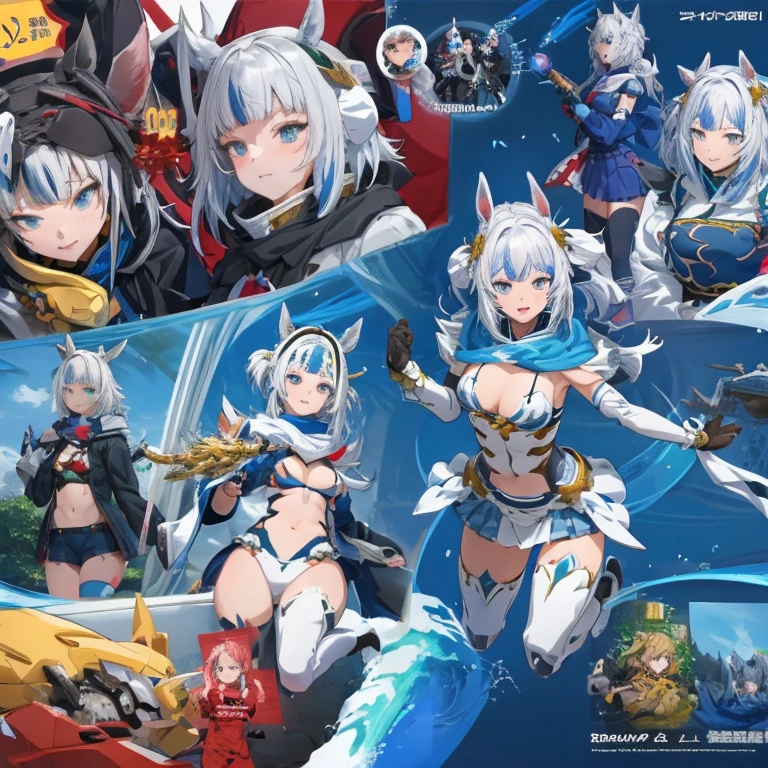 animal illustrations,mixed species,different kinds of animals,various species,diverse animals,digimon evolution,Ultimate Evolution,perfect body,ultimate body,horse,There is personification,digimon evolution,Ultimate Evolution,perfect body,ultimate body,UFO,There is a horse,There is personification animation comprehensive,Multiple animal races,Fully anthropomorphic(Beast ears and tail),Lots of beauties,Many dancers,Lots of beauties A group of anime girls with big breasts, Azure Lane style, Anime cover, Characters in Azur route, Achgau, Onmyoji, From《Azur route》video game, Oppein, Edge, fleet collection style, Oppein cyberpunk, Fleet Assemble Arcade, biomechanical Oppein, Edge anime style