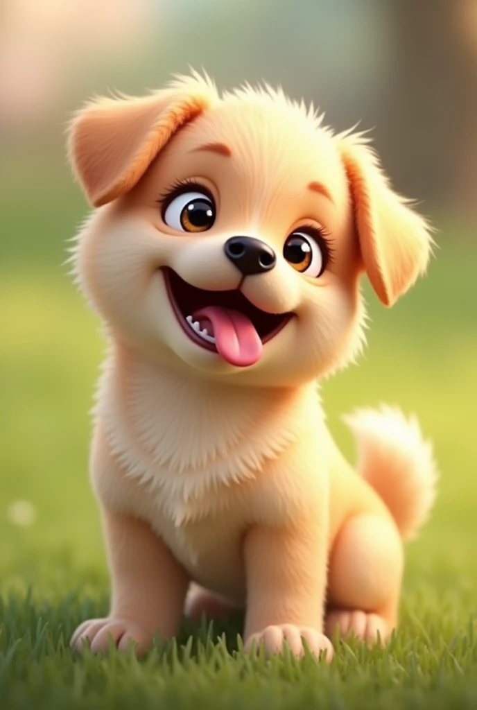 A cute dog smiling.