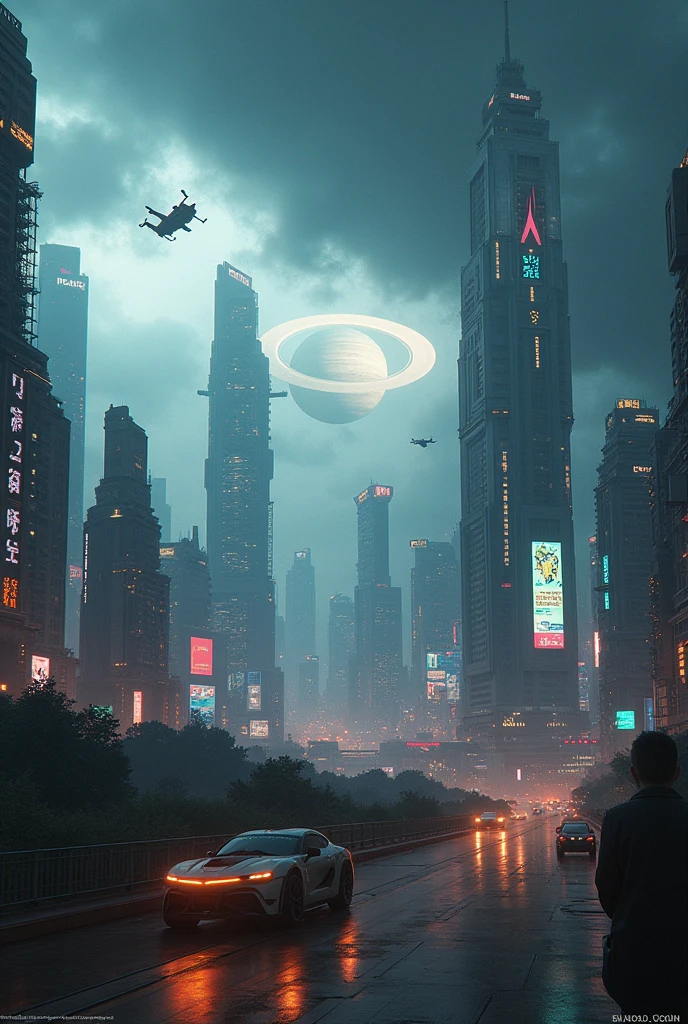 indications
Copy
(Maximum quality), (masterpiece: 1,2), (Very detailed: 1,2), ultra high resolution, unprocessed color photography, 8k, panoramic photography, photography of vast landscapes, Realistic photos, Elaborated photos, Depth of written limit, sharp focus, View of a cloudy sky with fog and thunderstorms of a futuristic cyberpunk city, sky line, scratching the skies, drones, planes, helicopters, spinner vehicles, Beautiful colors, Depth of written limit, wide light, low contrast, Backlight, sharp focus, vibrant colors, motion settings, (film "Blade Runner"), (film "The fifth element"), NY, giant advertising holograms, view of Saturn and its rings.