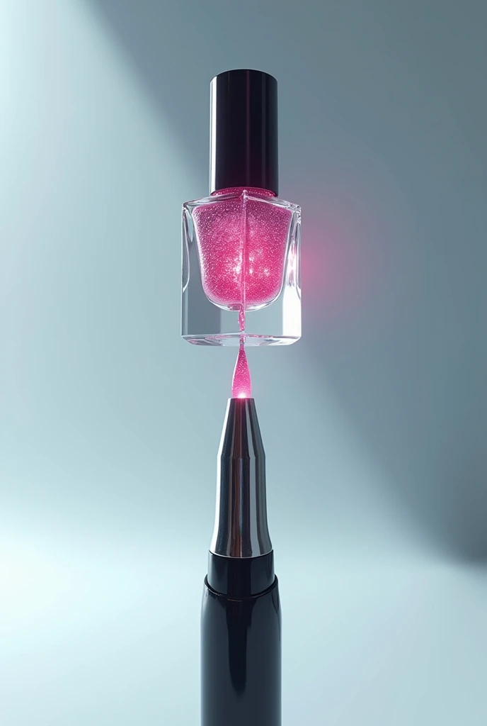 Create an image of a nail polish coming out of a pen