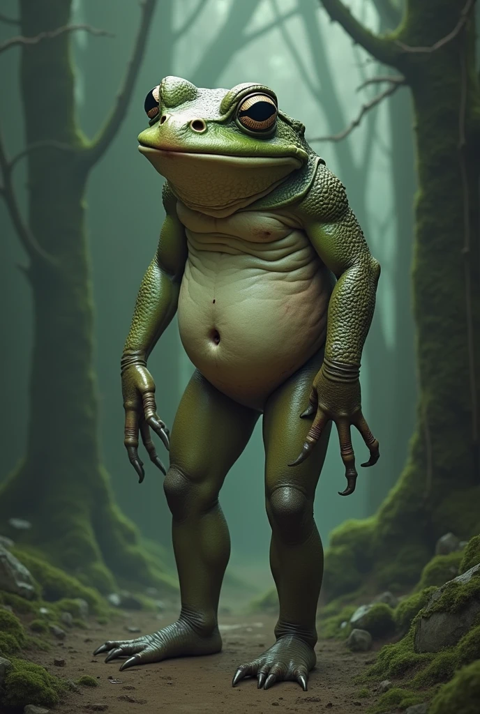 A toad with a human backside