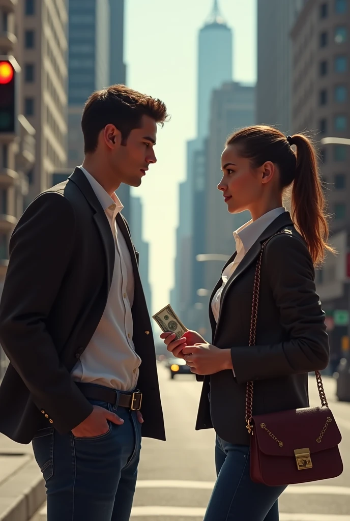 When she gets off the bus, Jose Arnaldo, an attractive young man, feels something in his jacket pocket. When she puts her hand in her jacket pocket, Find a ticket $ 100