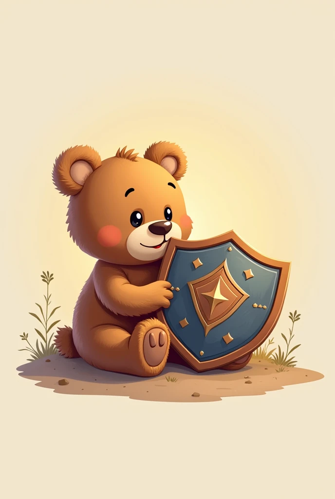 Logo with name: "guardião da Rutielle", with a teddy bear listening to a shield