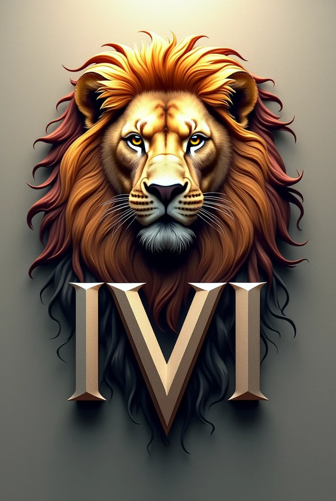 A logo with the text "IV B" in the center and background of a hyperrealistic lion