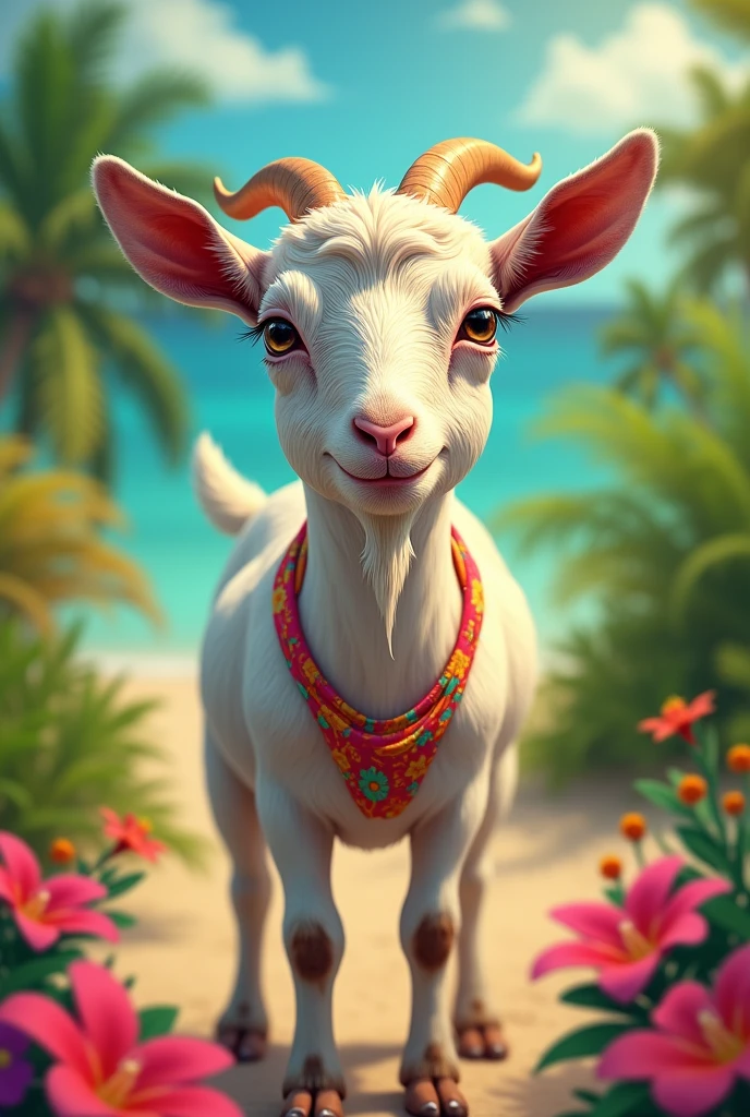 Goat in a bikini
