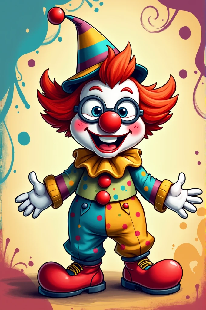 Clown emoji with glasses