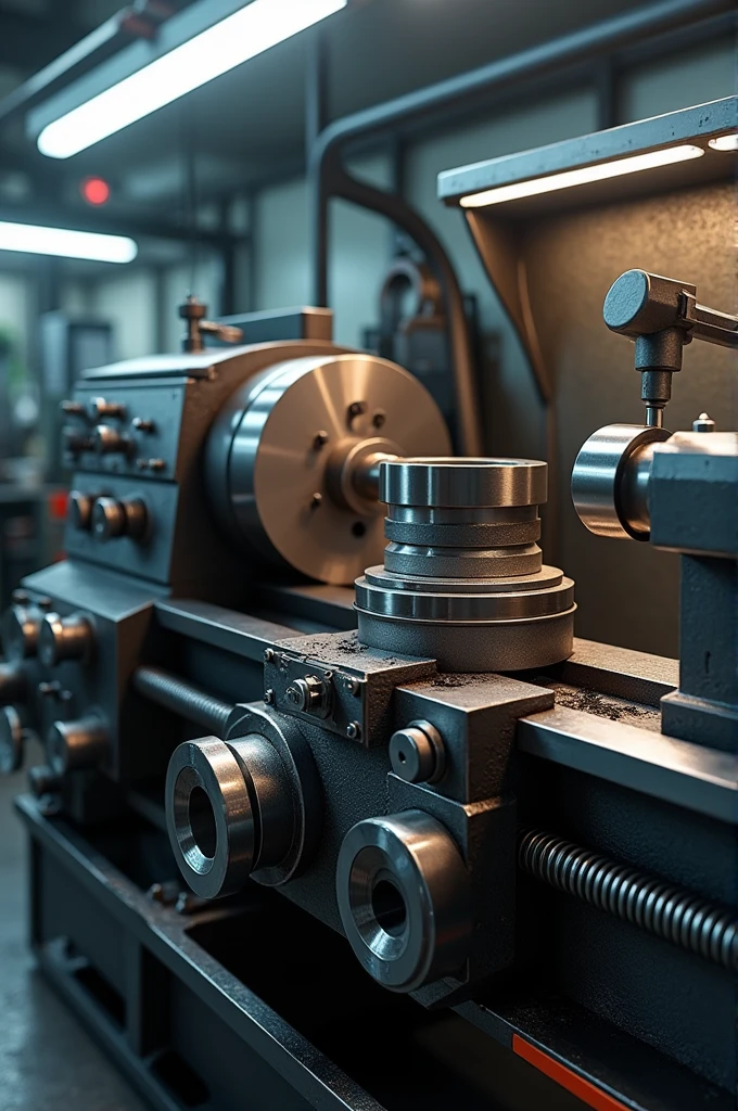 Create a image of lathe machine