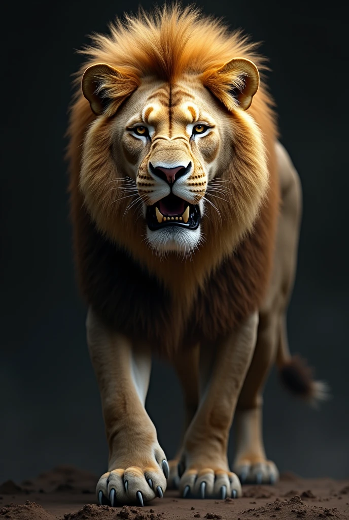 A lion with a killer look