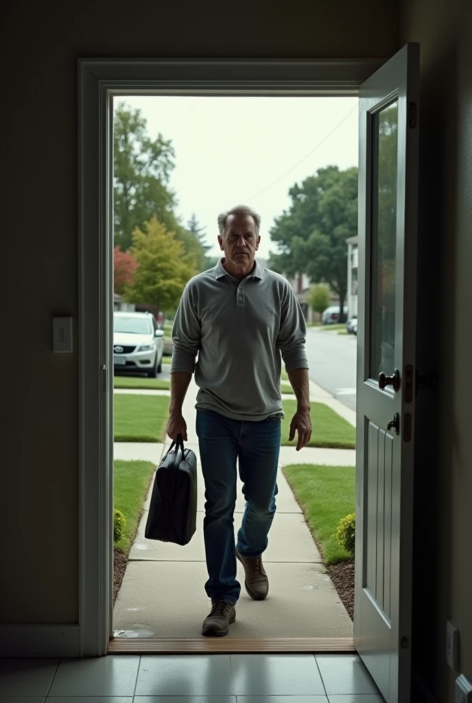 A men leaving the home