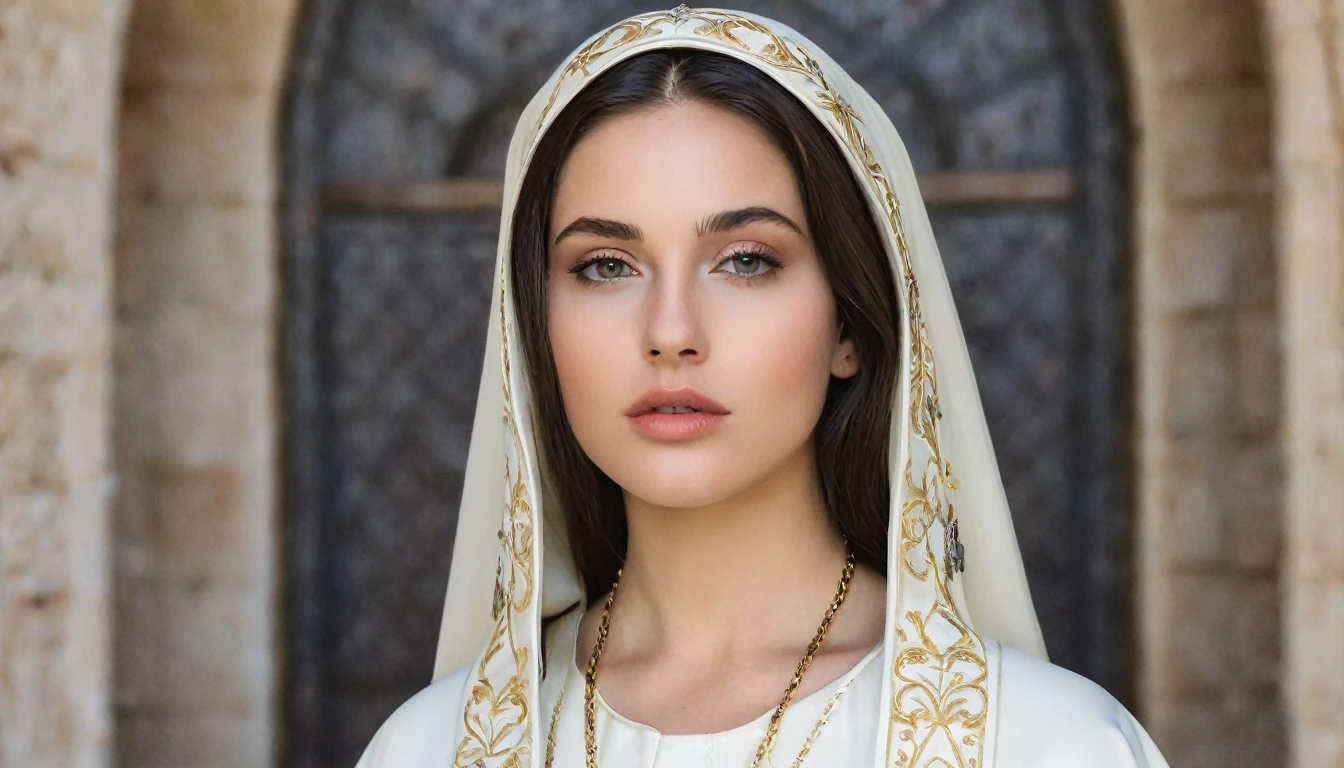 Young beautiful and sensual Catholic woman