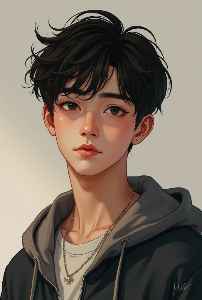 Create a picture of a 15 year old handsome boy