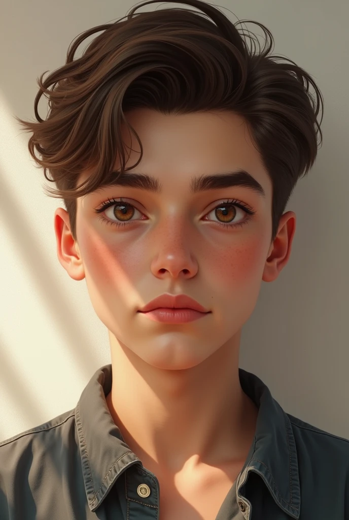 Create a picture of a 15 year old handsome boy