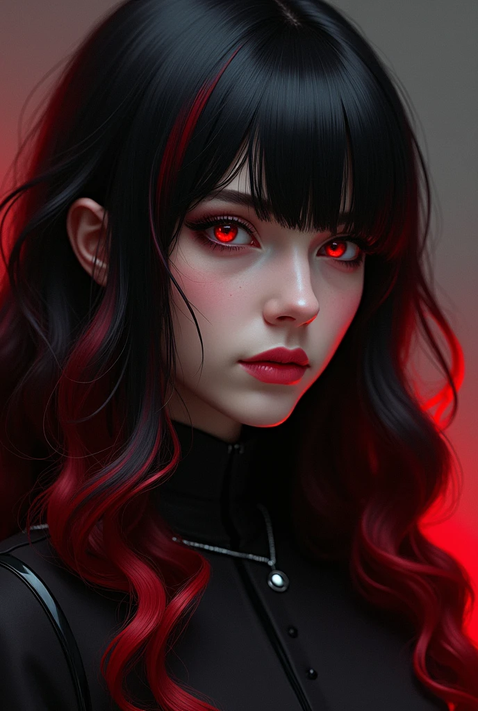 a black with red hair