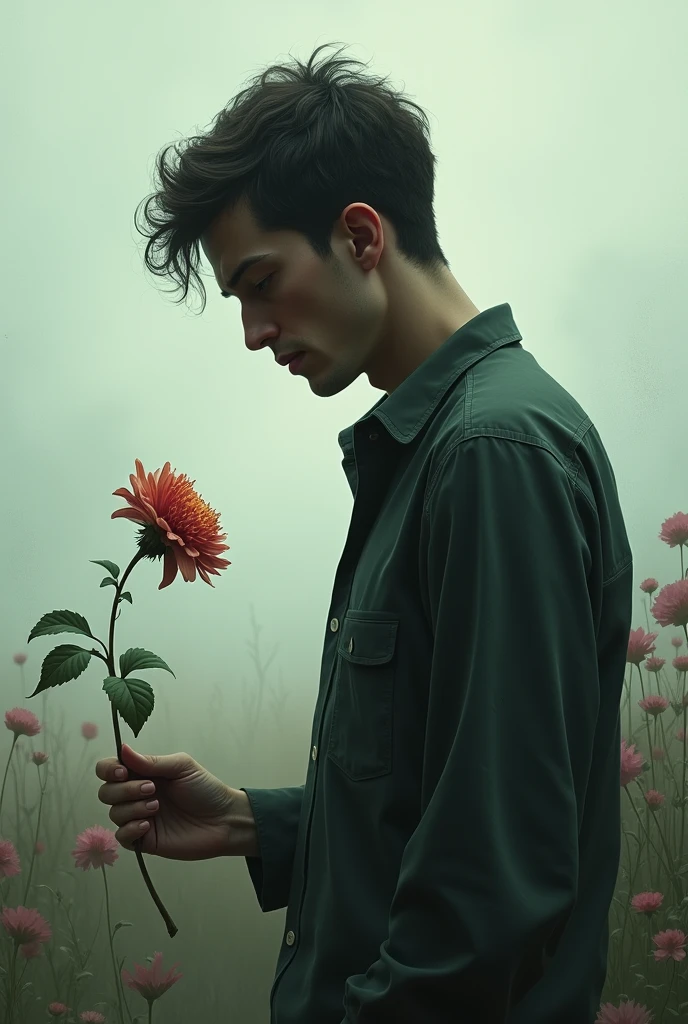 The man replied, "I thought that there might be more beautiful flowers ahead, so I left all the beautiful flowers behind. As a result, I had no choice but to pick this wilted flower."