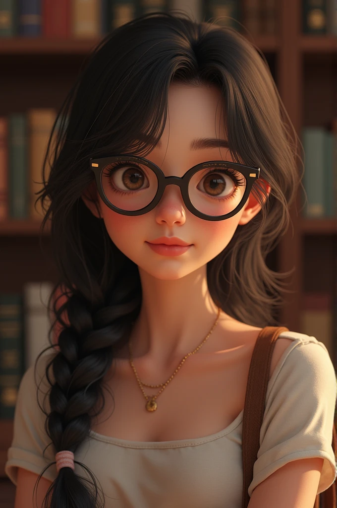 Brunette girl with glasses