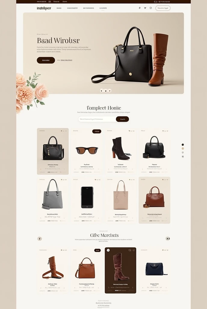 Create a beautiful and professional e-commerce website design