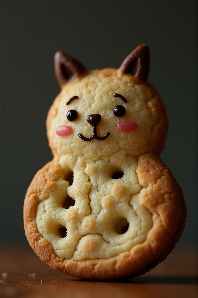A dreamy melancholic cookie with human characteristics 